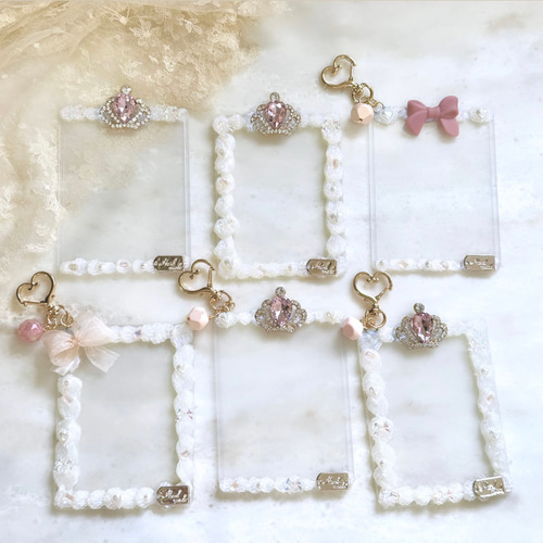 プリンセスシリーズ 王冠 ピンクオパール ホイップデコ リボン ハード