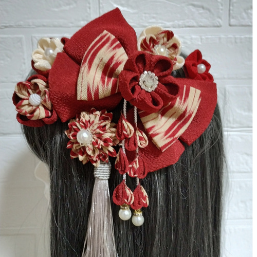 髪飾り 髪飾りえんじ リボンえんじ 成人式髪飾り 卒業式髪飾り 七五三  