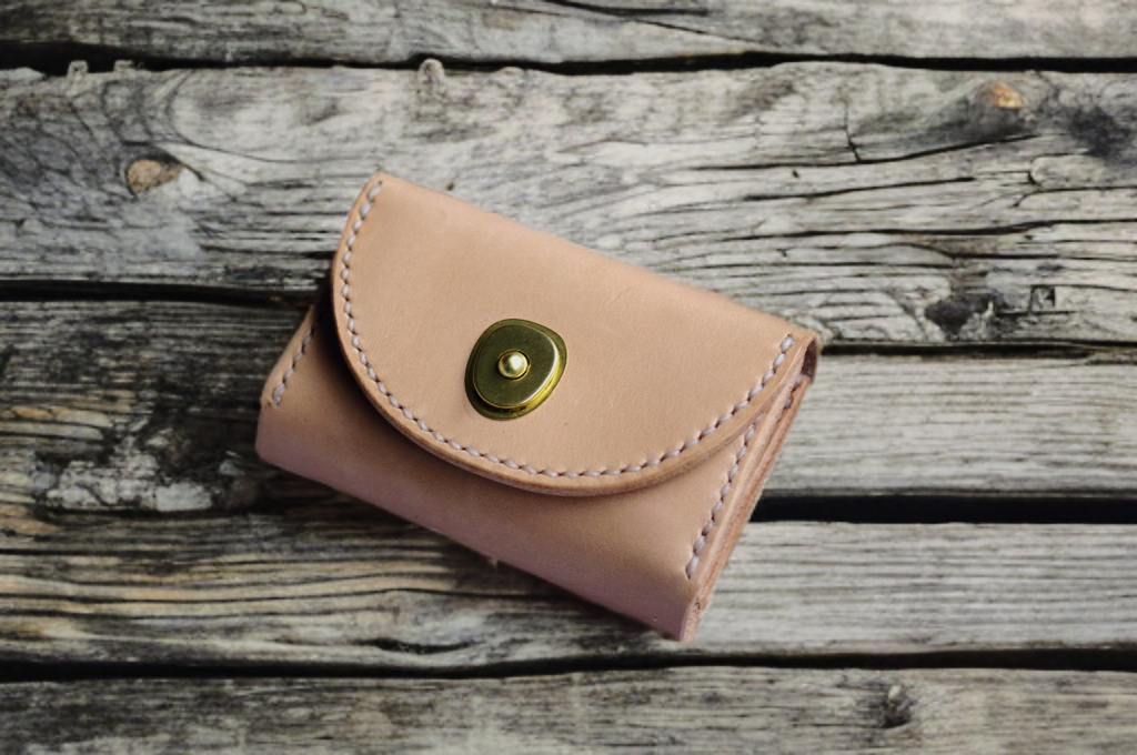 本革縦お札を折らないオールインミニ財布（受注制作）