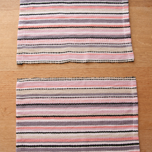 洗える♪北欧手織りのランチョンマット（グレーピンク） ランチョン