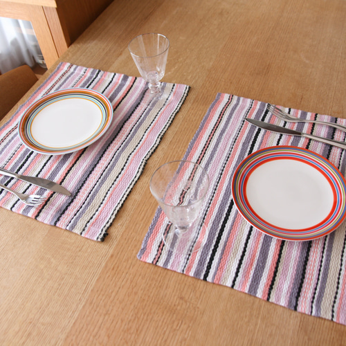 ニュアンスカラー　ピンク　ハンドメイド　ランチョンマット　ストライプ　40×60 ニュアンスカラー ピンク ハンドメイド ランチョンマット ストライプ