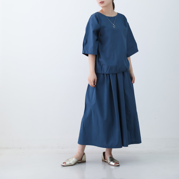 セットアップ◎さらっとシボ感のある夏のドロストブラウス