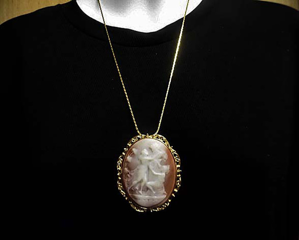 天然石 カメオブローチネックレス(ペンダント) 240101389 240101389