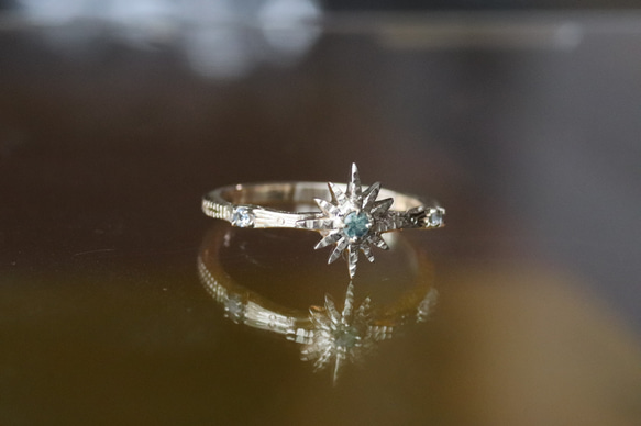 天然アレキサンドライト0.04ct K10（10金）star 刻み模様リング
