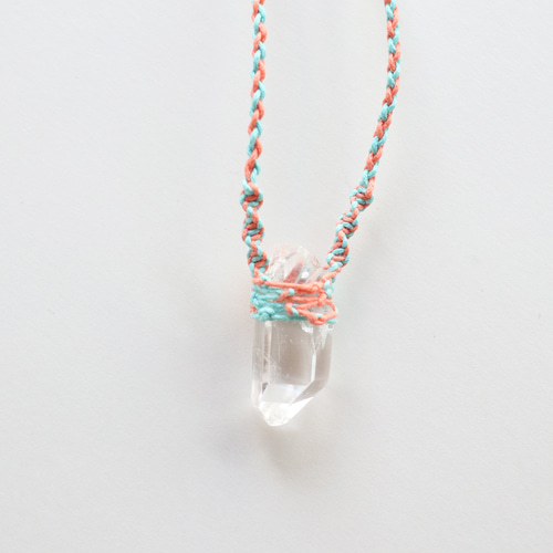 ヒマラヤ水晶 ガネッシュヒマール ＊ ハンドメイド マクラメネックレス 61 ◇ItoMe Stone◇ガネーシュヒマール産クリア水晶マクラメネックレス PN