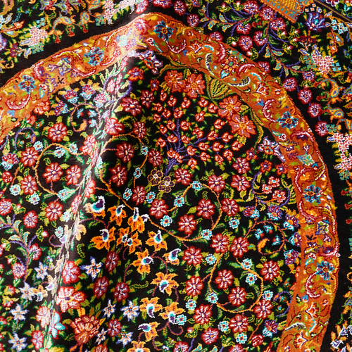 90×63cm【ペルシャ手織り絨毯】