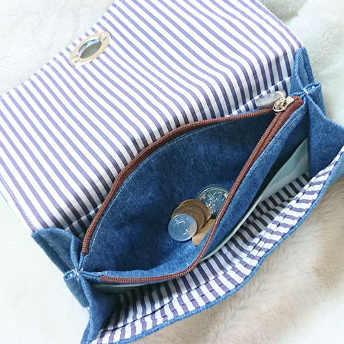 長財布】*デニムリメイク*カード8枚収納*Blue *ノーマルタイプ* 長財布