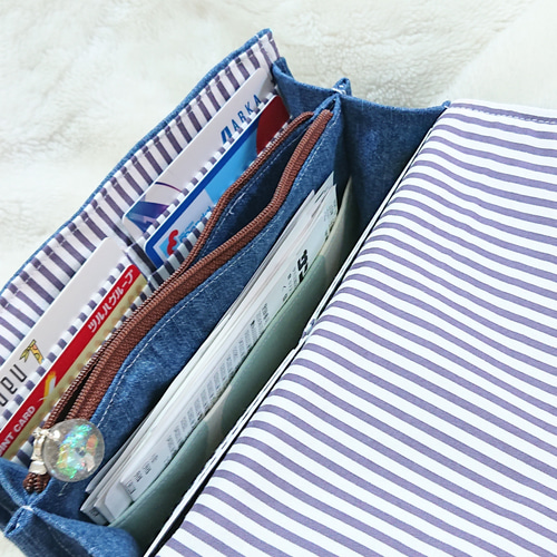 長財布】*デニムリメイク*カード8枚収納*Blue *ノーマルタイプ* 長財布