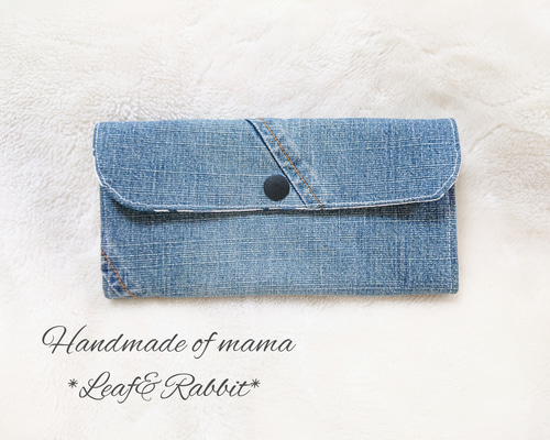 長財布】*デニムリメイク*カード6枚収納*インディゴBlue *スリムタイプ