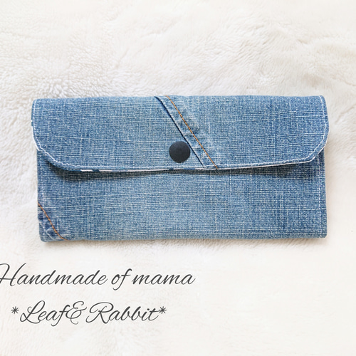 長財布】*デニムリメイク*カード6枚収納*インディゴBlue *スリムタイプ