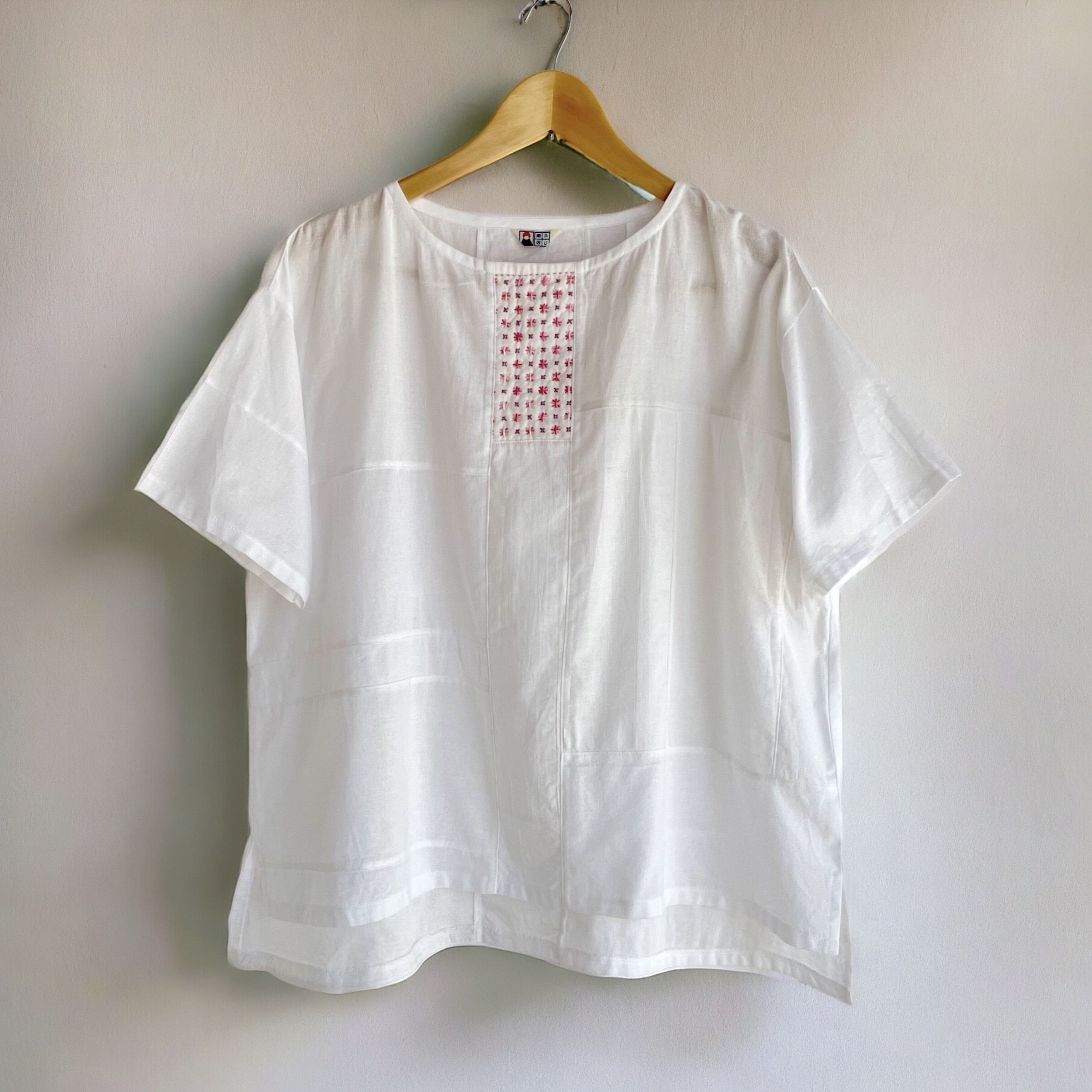 選べる刺し子  Tシャツ風ブラウス【送料込み】浴衣リメイク　ピンク