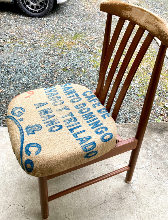 珈琲豆麻袋で作った椅子 