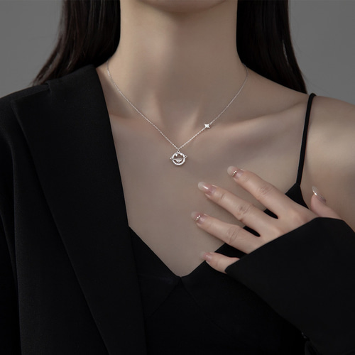 シルバー925 高見え 惑星 チャーム ネックレス つけっぱなし 金屬