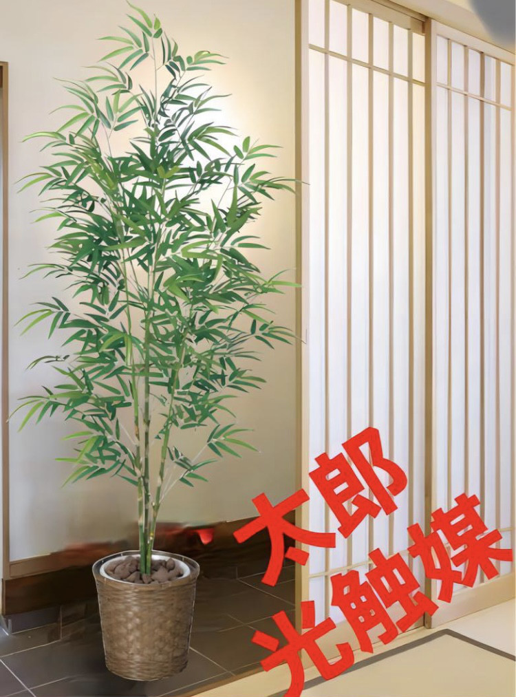 光触媒 人工観葉植物 ウォールグリーン フェイクグリーン 黒竹&南天1.6