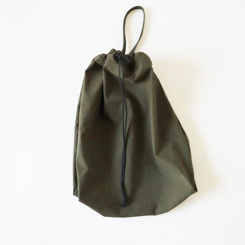 タスランナイロン 巾着 手提げ 撥水 軽量 オリーブ カーキ 巾着バッグ