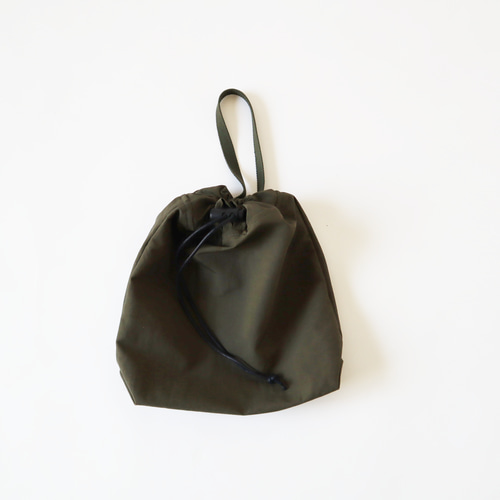 タスランナイロン 巾着 手提げ 撥水 軽量 オリーブ カーキ 巾着バッグ