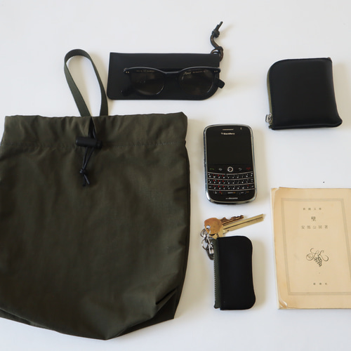 タスランナイロン 巾着 手提げ 撥水 軽量 オリーブ カーキ 巾着バッグ