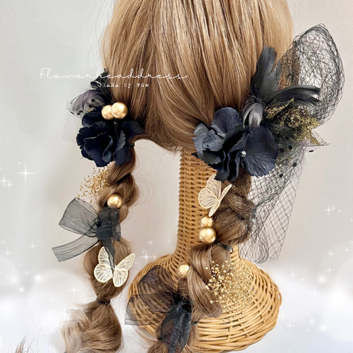 成人式 卒業式 ウェディング 髪飾り ガーリーなヘッドドレス 結婚式