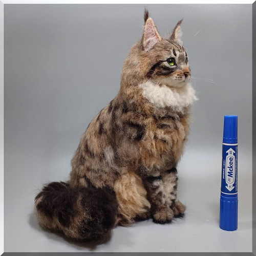 羊毛フェルト 猫 サイベリアン ねこ ネコ 猫フィギュア 羊毛フェルト