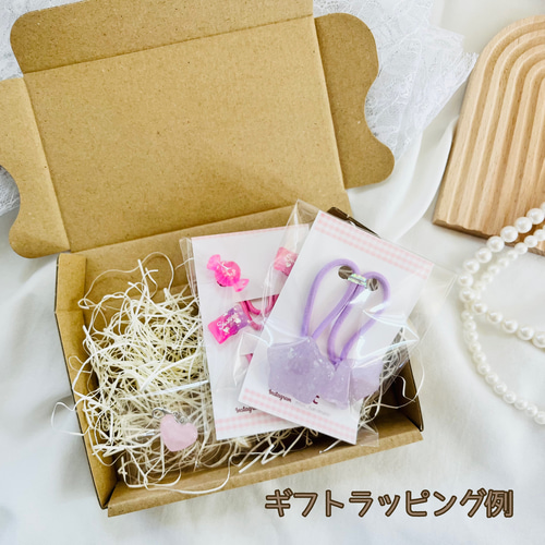 レジン 蝶々のハートヘアゴム キッズ ベビー 】子供 ヘア