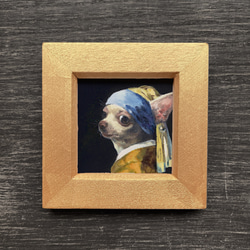 【dozpapaking ページ】絵画 金縁 ベロア生地 蚤の市 ゴールド 色紙貼交金枕屏風【Small golden folding screen】 [k0586] – 青