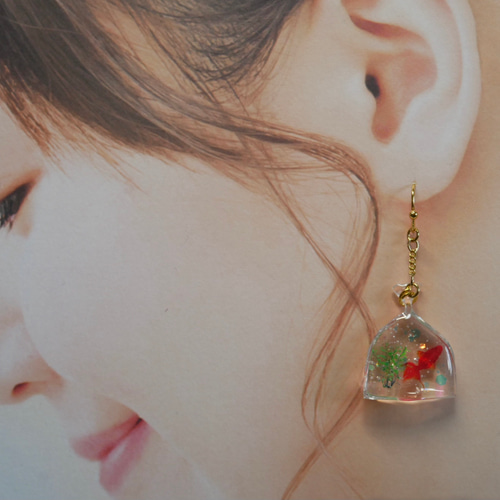 縁日ピアス／イヤリング お祭りアクセサリー 金魚すくい ヨーヨー