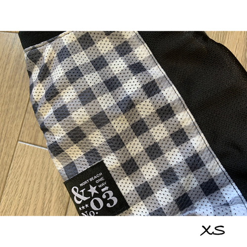 ハンドメイド犬服XSブラックギンガムチェックメッシュ生地