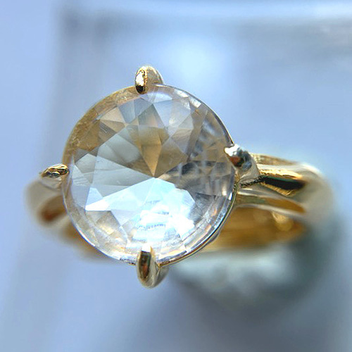 高千穂産天岩戸水晶 エイトスターカット リング 2.3ct シルバー18KGP