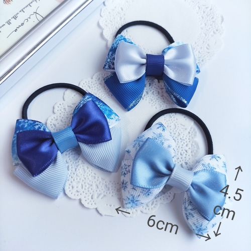 No.167 ヘアゴムキッズリボンハンドメイド