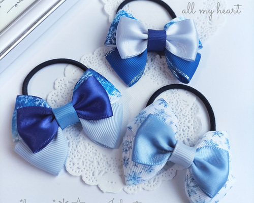 ノゾミ様handmade♡雪の結晶&星カボション ツイードリボンヘアクリップ c769ab825c8ea7e6582dcbdd13dc1e