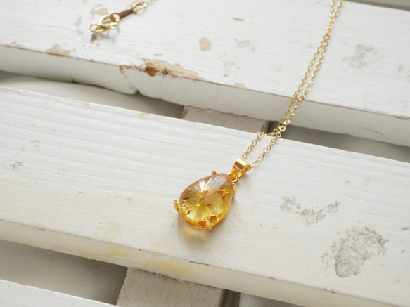 14kgf バルティックアンバーのネックレス◝✩ 14kgf バルティックアンバーのネックレス◝✩