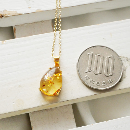 14kgf バルティックアンバーのネックレス◝✩ 14kgf バルティックアンバーのネックレス◝✩