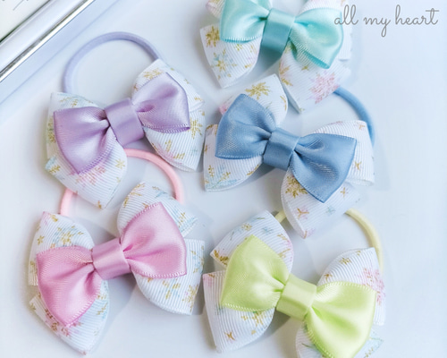 【T-360】くまヘアリボン　キッズヘアゴム　キッズヘアリボン　ハンドメイド T-360】くまヘアリボン キッズヘアゴム キッズヘアリボン ハンドメイド