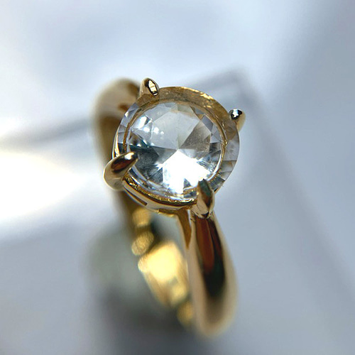 高千穂産天岩戸水晶 エイトスターカット リング 1.3ct シルバー