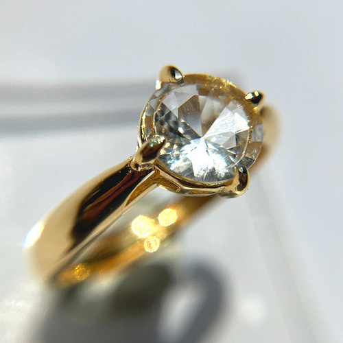 高千穂産天岩戸水晶 エイトスターカット リング 1.3ct シルバー18KGP