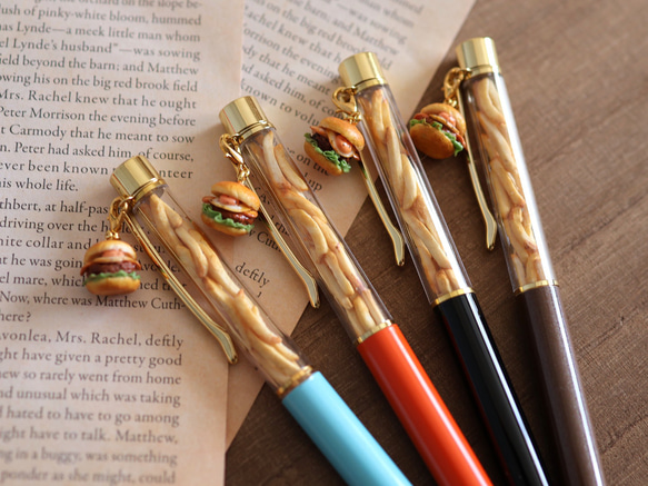 ハンバーガー ポテト ボールペン ミニチュア ペン・筆記用具 amo  