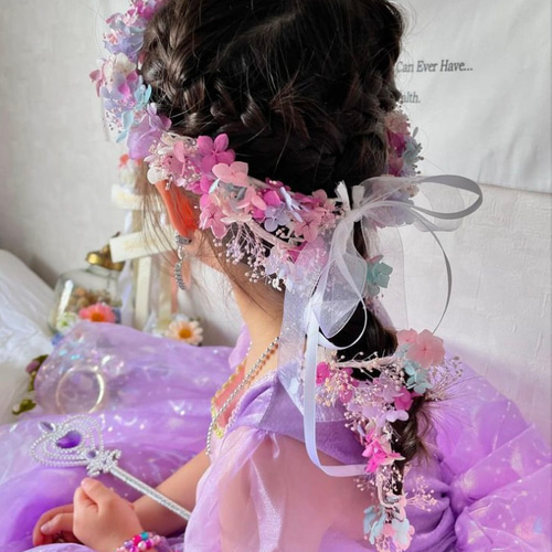 ラプンツェル風ヘアセット⭐︎花冠☆ヘアピン⭐︎バースデーフォト