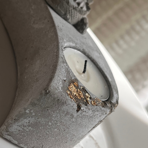 キャンドルホルダー♡三日月金箔付き♡おやすみベビードラゴン付き  