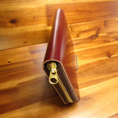 長財布 レーデルオガワ ワイン コードバン 手縫い ラウンド