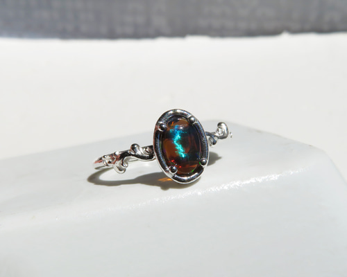 ブラックオパール リング / Ethiopian Black Opal Ring 2 指輪