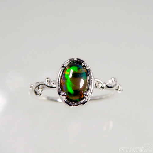 ブラックオパール リング / Ethiopian Black Opal Ring 2 指輪