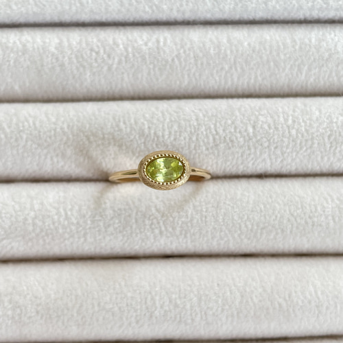 ぽぷ★天然スフェーン★リングオーダー 天然石グリーンスフェーンルース天然石リングオーダーリング