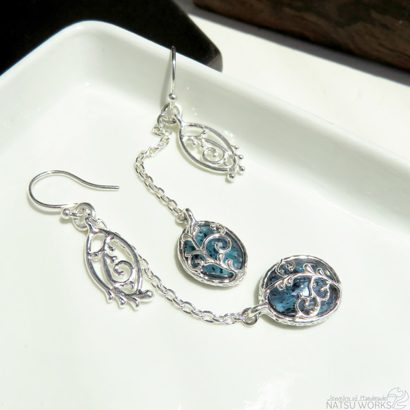 モス カイヤナイト ピアス / Moss Kyanite earring 2枚目の画像