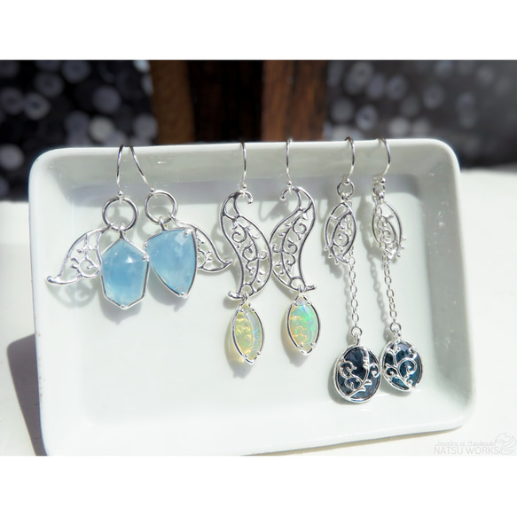 モス カイヤナイト ピアス / Moss Kyanite earring 7枚目の画像