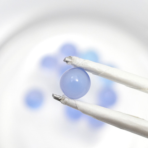 天然石ルース限定品 ブルーアゲート(Blue agate) 丸玉穴無し/10個