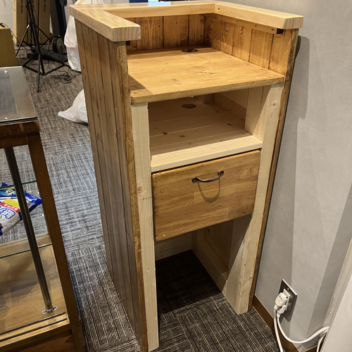 コの字】カウンター レジ スリム 引き出し 収納 幅55✖︎高さ105