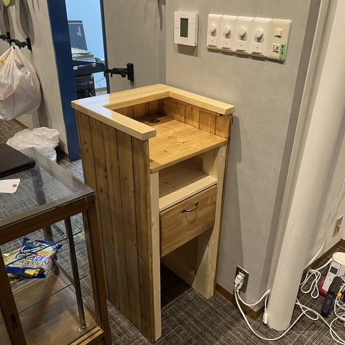 コの字】カウンター レジ スリム 引き出し 収納 幅55✖︎高さ105