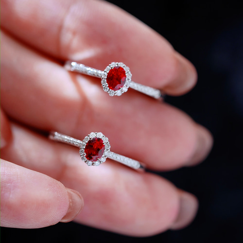 天然ダイヤモンド付きルビーリングk18 指輪・リング パール大好き(購入  