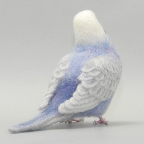 本トリ No.112 セキセイインコ ライラック / 羊毛フェルト