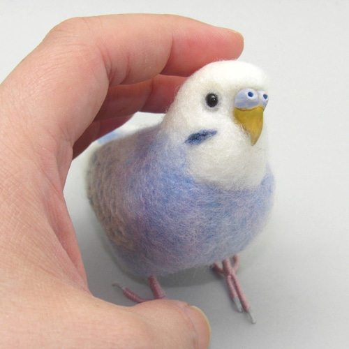 本トリ No.112 セキセイインコ ライラック / 羊毛フェルト 本トリ No.112 セキセイインコ ライラック / 羊毛フェルト